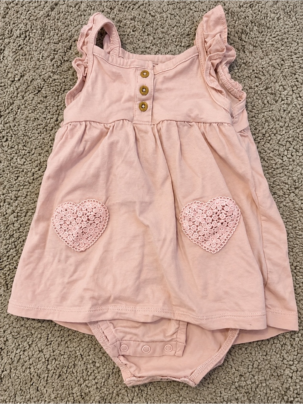 Carter's Soft Pink Heart Dress Bodysuit